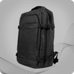 Travel Backpacks in Black Polyester Material