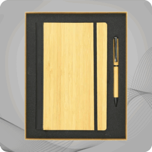 Bamboo Journal Set with A5 Size Notebook and Pen