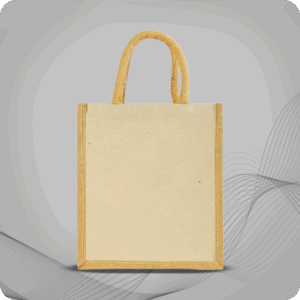 Laminated Cotton Bags with Natural Jute Gusset 10 Oz