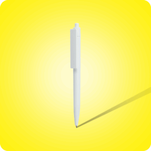 Plastic Pens White Color, Push Button, Wide Clip for Logo white