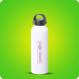 White Bottles with Breast Cancer Awareness Logo