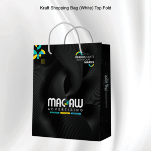 Kraft Shopping Bag White Top Fold