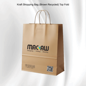 Kraft Shopping Bag Brown Recycled Top Fold